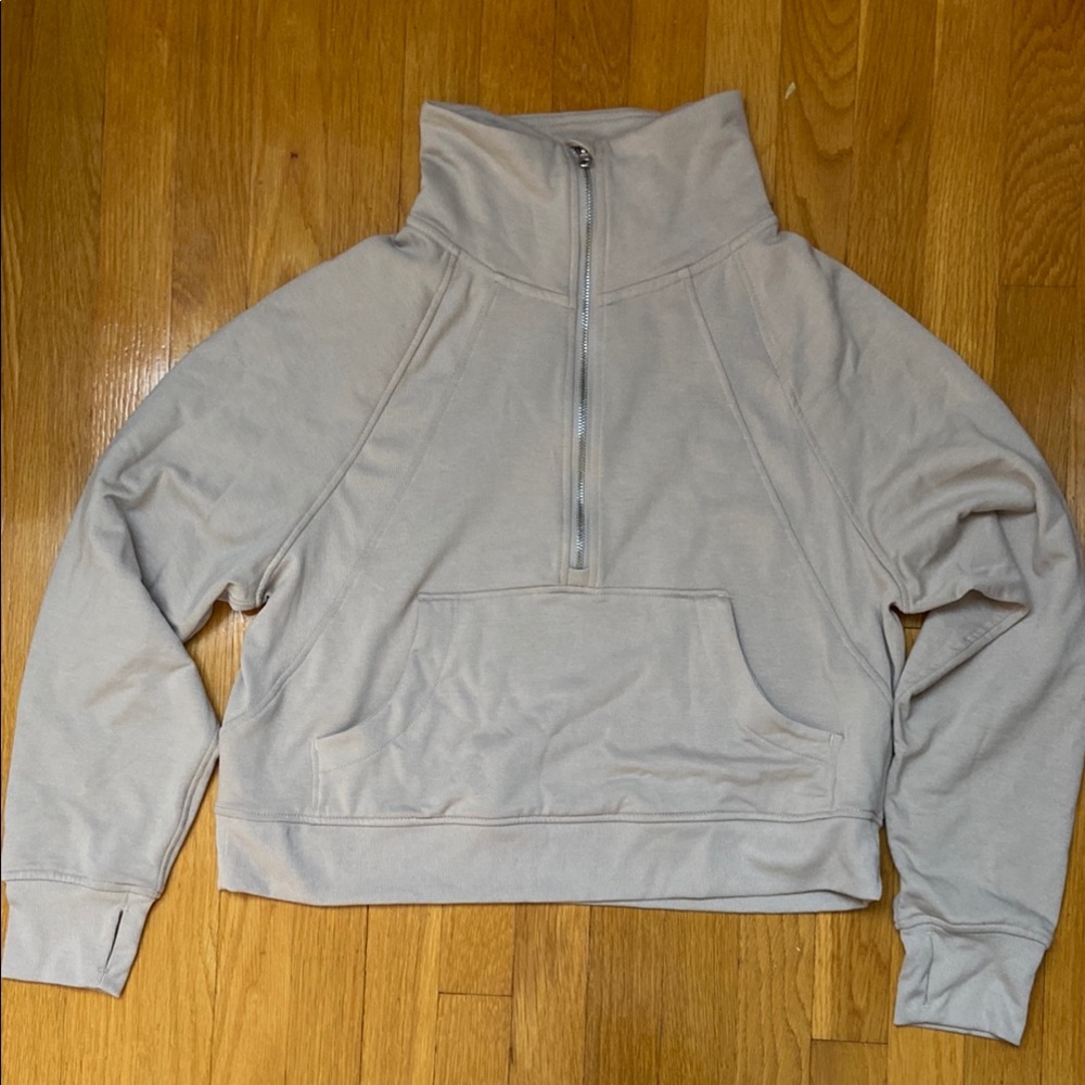 Danskin Cream Half-Zip Pullover